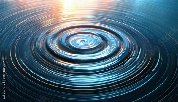 Fototapeta Rippling water effect serene lake digital art calm environment close-up view nature concept