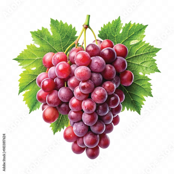 Fototapeta abstract 3d fresh  bunch grapes in different style isolated on white background
