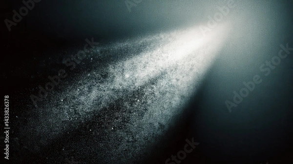 Fototapeta Rays of light cut through darkness, highlighting suspended dust particles in the air. The atmosphere feels magical and enigmatic, enhancing the visual experience of this striking moment