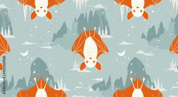 Obraz Bats in a Cave Pattern