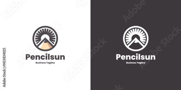 Obraz creative pencil sun logo vector