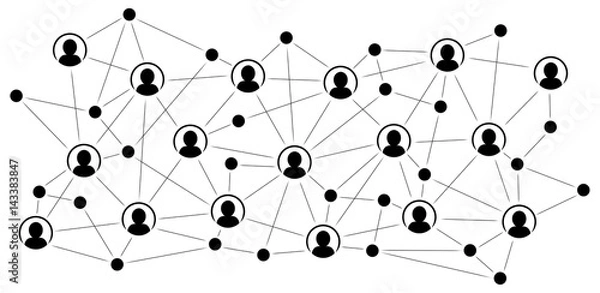Obraz Soziales Netzwerk / Schwarz-weiß, Vektor, freigestellt