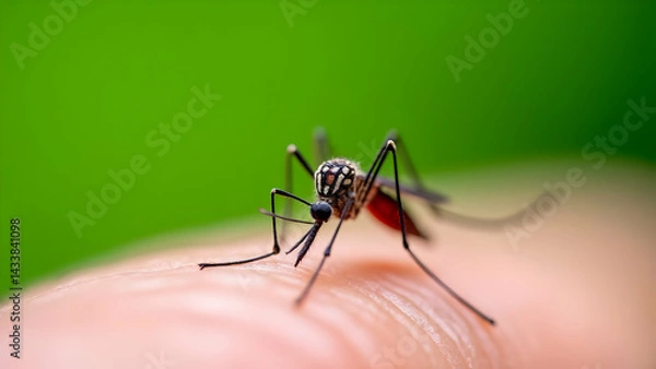 Obraz Mosquito Feeding on Skin A Vector for Disease