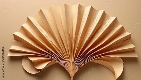 Fototapeta Creative paper folding techniques art studio craft tutorial minimalist design close-up view artistic expression