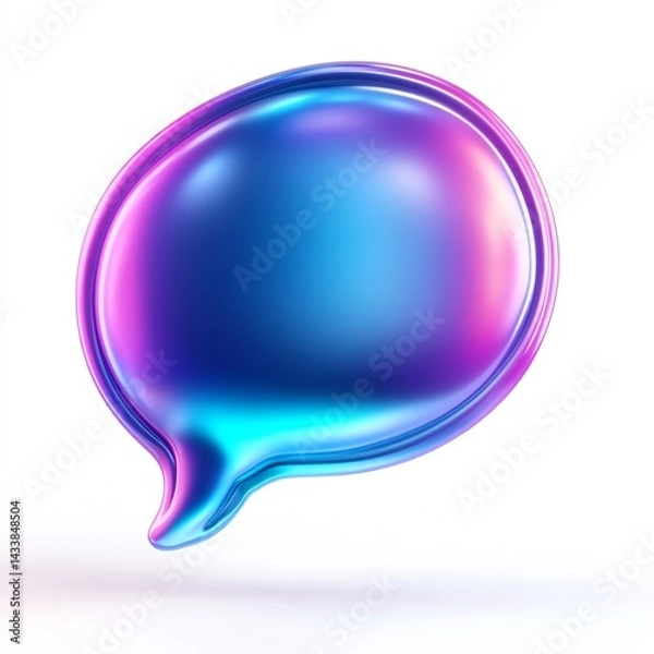 Fototapeta Colorful speech bubble graphic with a shiny surface.