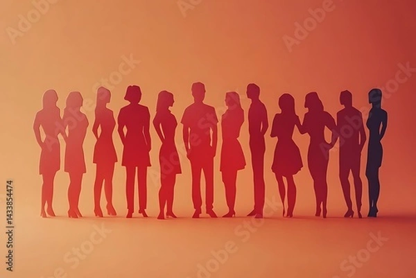 Fototapeta Paper People Group Background Social Interaction