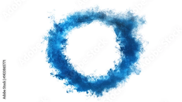 Fototapeta Abstract smoke particle circle isolated on transparent background. Blue smoke particle circle