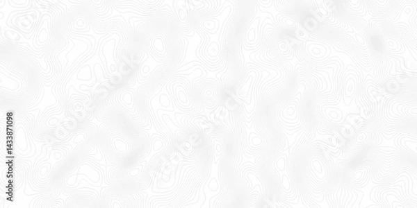 Fototapeta White topography topology vector white background fresh contour map texture. white seamless pattern Abstract background with a wave Topography and geography map grid abstract backdrop.	