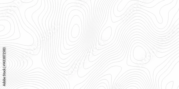 Fototapeta White topography topology vector white background fresh contour map texture. white seamless pattern Abstract background with a wave Topography and geography map grid abstract backdrop.	
