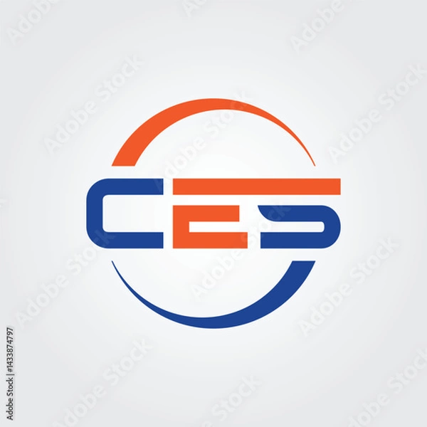 Obraz Lettering CES initial logo icon illustration