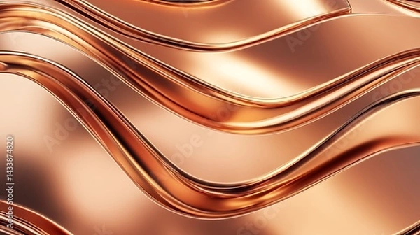Fototapeta Abstract Copper Wave Background.