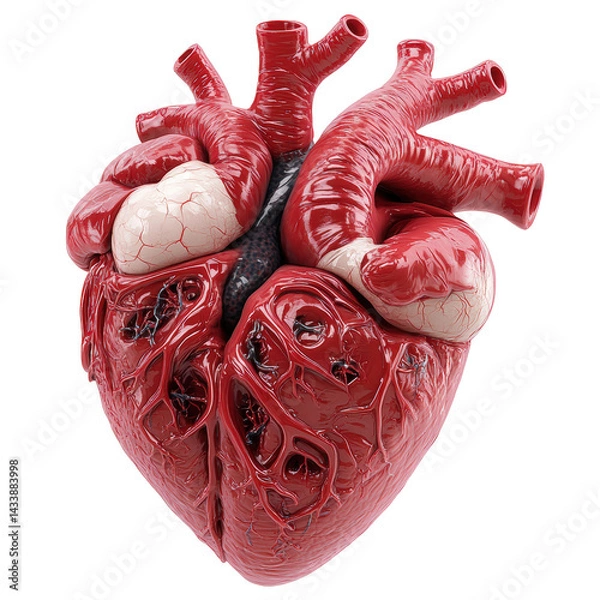 Obraz A heart with a black hole in the middle, it is red and has a black hole in the middle