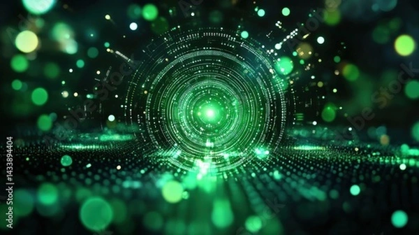 Fototapeta Abstract Futuristic Green Technology Portal