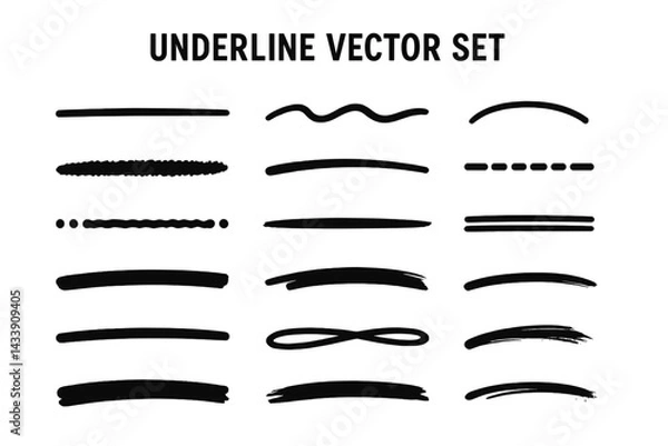 Fototapeta Creative underline vector set featuring diverse styles for graphic design projects and visual presentations