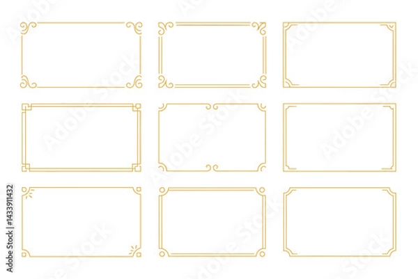 Fototapeta Icon set featuring elegant decorative frames in various styles for versatile design applications