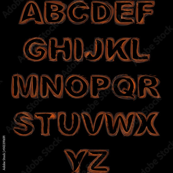 Obraz Font style rusty metal