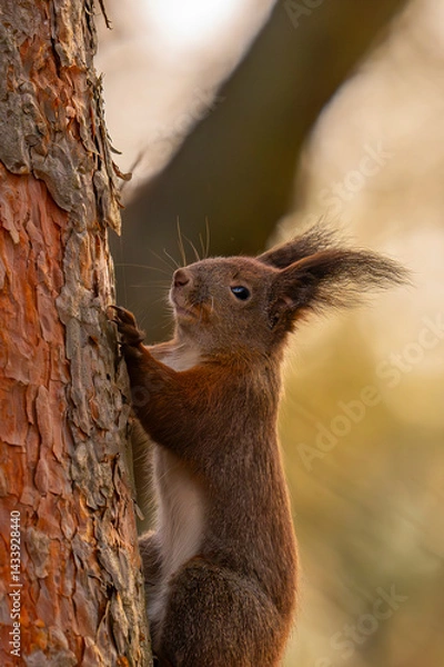 Fototapeta squirrel on a tree