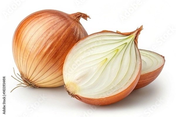 Obraz Fresh whole onion isolated on white background
