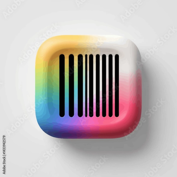 Fototapeta Abstract Colorful Barcode Icon on White Background