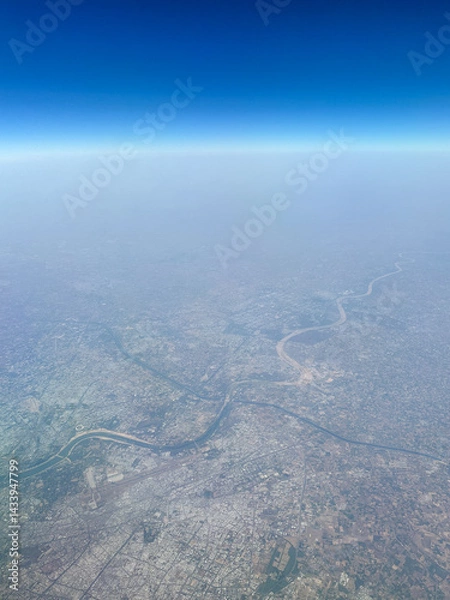 Fototapeta Aerial view of Ahmedabad, India