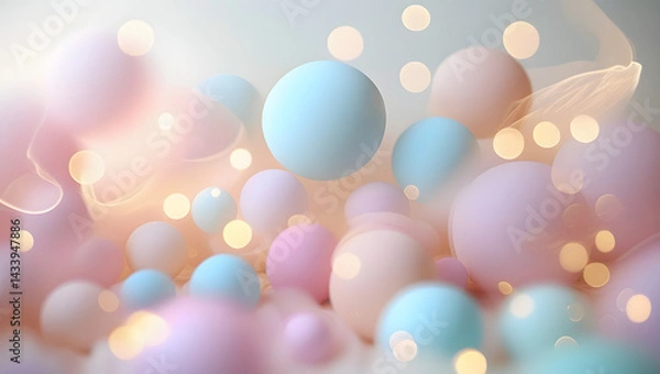 Fototapeta Colorful blurred bokeh with soft circles and light leaks