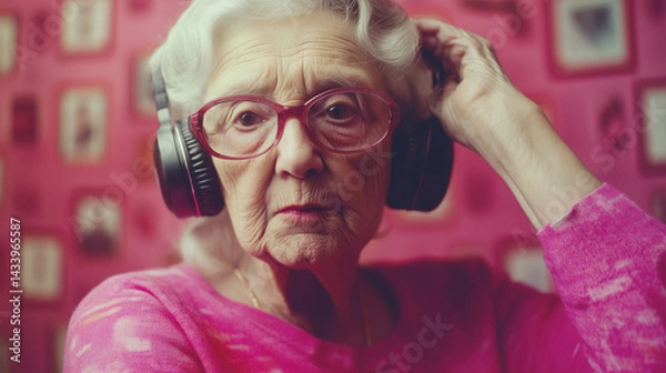Obraz A dynamic older woman, keeping up with social media trends and staying active online, demonstrating that social media is for everyone, no matter the age.

