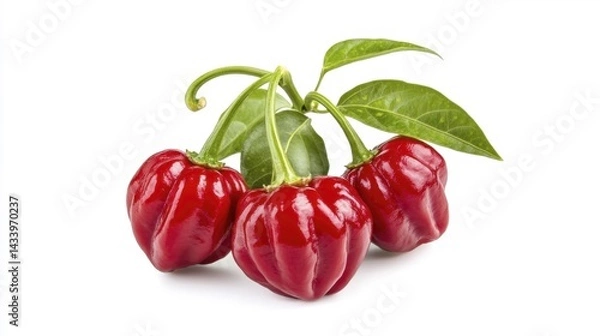 Fototapeta NuMex Suave Red pepper isolated on white background. Generative AI