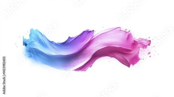 Fototapeta Colorful brush stroke glacier paint isolated on white background. Generative AI