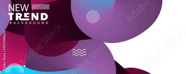 Fototapeta abstract gradient background, Abstract orange and red gradient geometric shape circle background. Modern futuristic background. Can be use for landing page, book covers, brochures, flyers, magazines