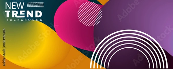 Fototapeta abstract gradient background, Abstract orange and red gradient geometric shape circle background. Modern futuristic background. Can be use for landing page, book covers, brochures, flyers, magazines