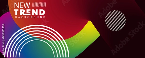 Fototapeta abstract gradient background, Abstract orange and red gradient geometric shape circle background. Modern futuristic background. Can be use for landing page, book covers, brochures, flyers, magazines