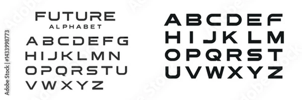 Fototapeta Unique alphabet design featuring a modern typeface on contrasting backgrounds