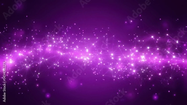 Fototapeta Abstract purple background with connecting dots and lines. Structure and communication. Abstract science geometrical network background. Technological.