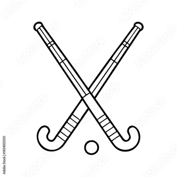 Obraz field hockey stick icon, field hockey stick vector illustration-simple illustration of field hockey stick, perfect for field hockey stick logos and icons