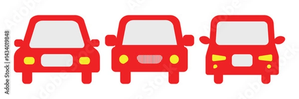 Fototapeta car icon, vehicle or automobile front view flat vector icon for apps and websites