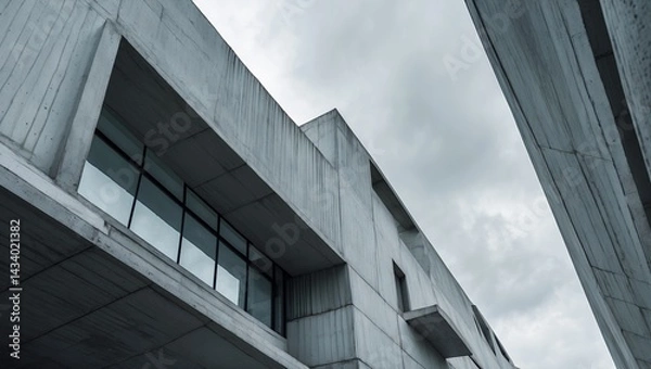 Fototapeta Imposing concrete structure under overcast skies