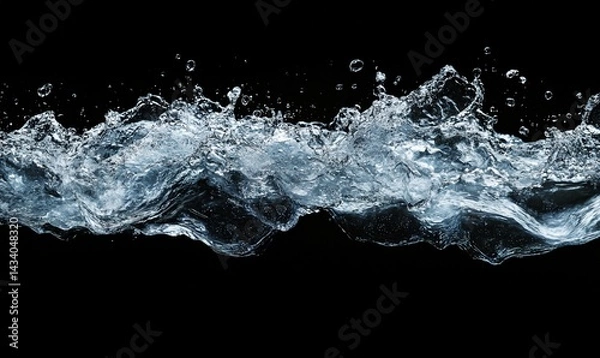 Fototapeta Dynamic water splash against darkness