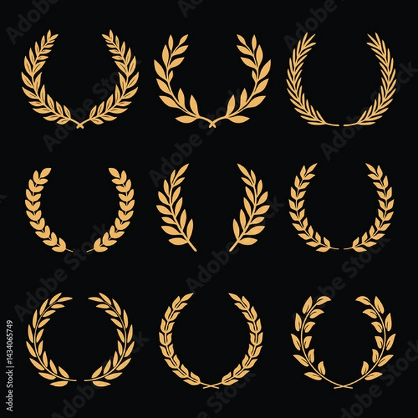 Obraz Set of laurel wreath vector