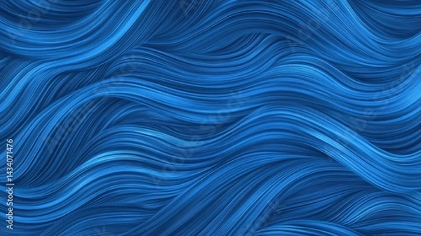 Fototapeta Captivating blue waves pattern abstract background with flowing lines and dynamic movement creating a serene and artistic visual texture for creative projects