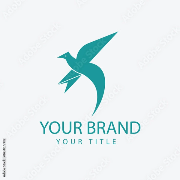 Fototapeta Elegant Bird Logo - Minimalist, Soaring, Freedom-Inspired Brand Design

