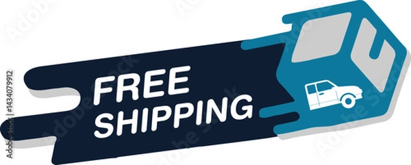 Obraz Free Shipping Icon Stylish Shipping & Delivery Symbols for Websites and Stores editable colors