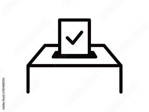 Fototapeta 投票・選挙・アンケートのアイコン　投票箱　調査　イラスト　投票ボックス　参議院選挙　投票所　紙