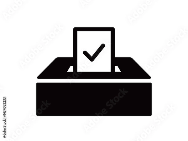 Fototapeta 投票・選挙・アンケートのアイコン　投票箱　調査　イラスト　投票ボックス　参議院選挙　投票所　紙