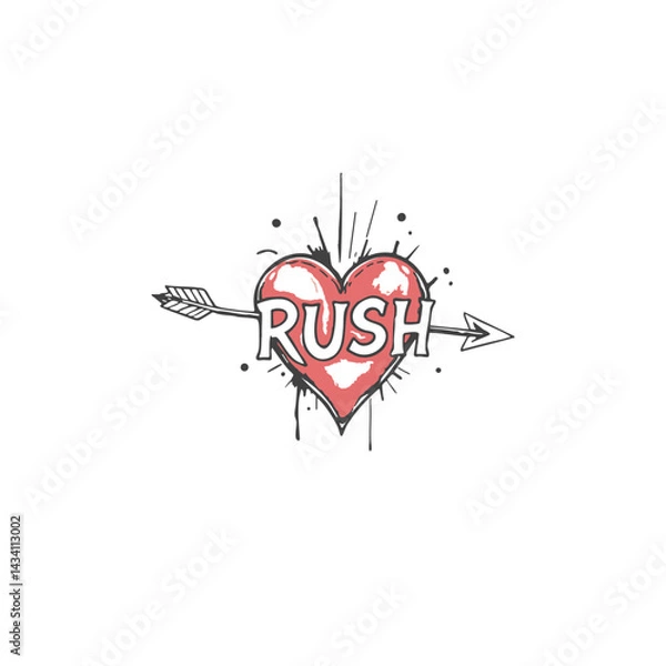 Obraz Rush Heart Tattoo Design