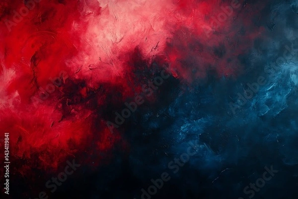 Obraz Vibrant red and blue abstract background with swirling clouds and dynamic motion.