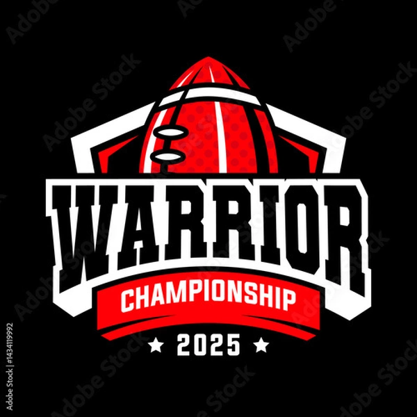 Obraz American football logo vector isolated with red colour. Rugby logo badge design. American football league labels, emblems and design element