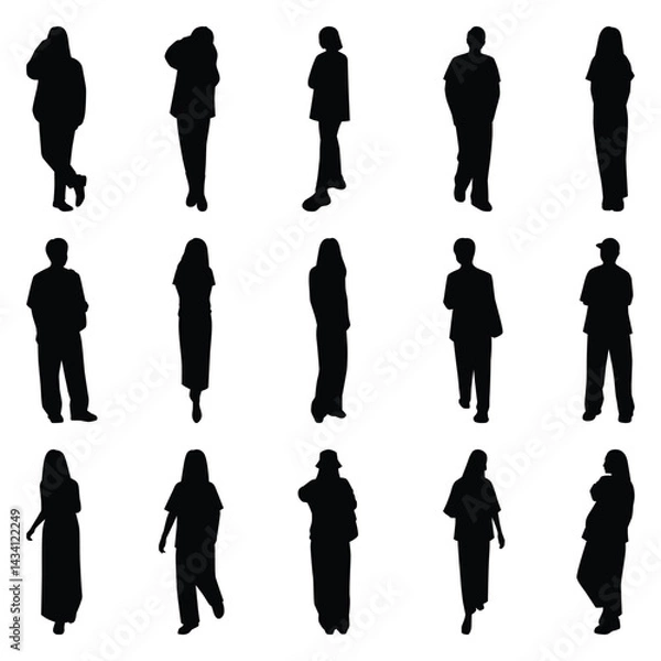 Obraz Vector collection set of individual people silhouettes.	
