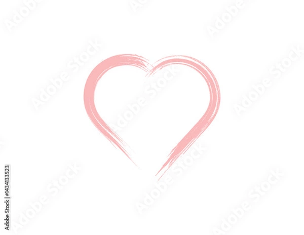 Fototapeta Hand-drawn Pink pencil heart doodle line. Hand-drawn heart symbol. heart icon isolated on a transparent background.	