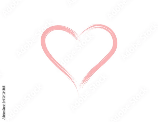 Fototapeta Hand-drawn Pink pencil heart doodle line. Hand-drawn heart symbol. heart icon isolated on a transparent background.	