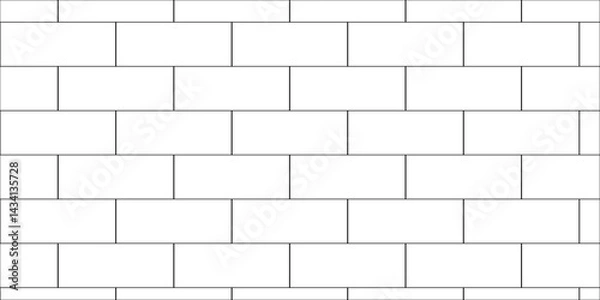 Obraz Pavement seamless mosaic stone concrete wall surface tiles. subway vector block rock white brick wall texture background.	